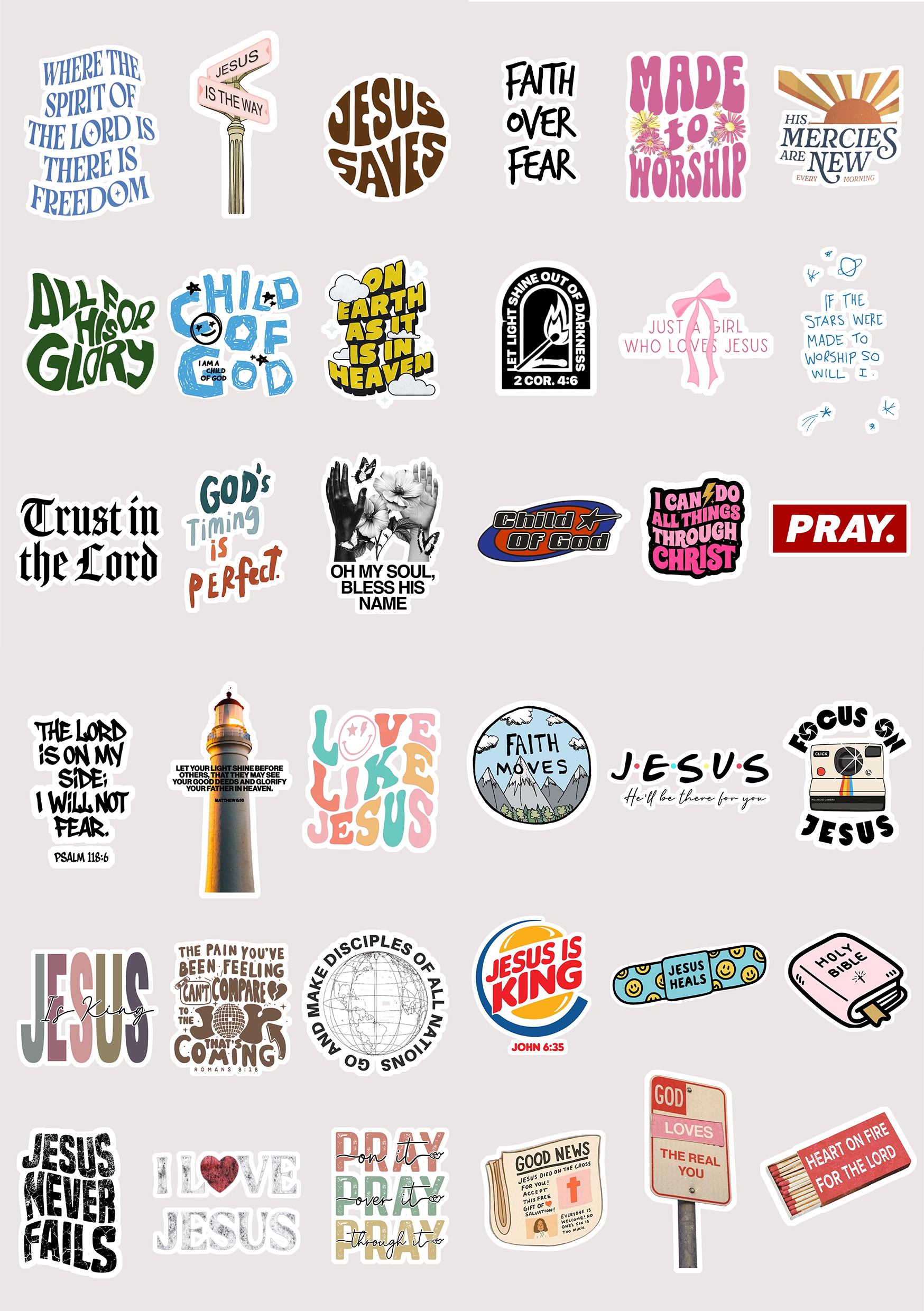 The Ultimate Faith Collection - 36pc Sticker Pack