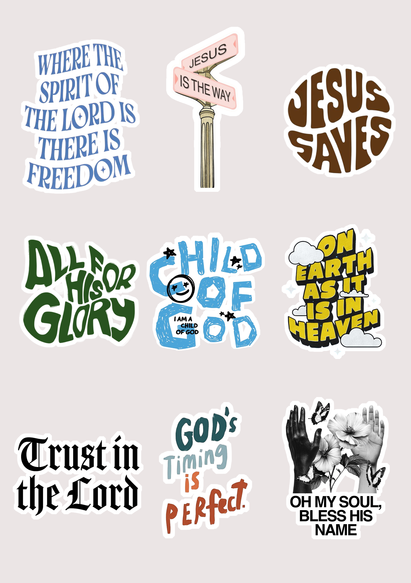 Trust in Him – 9pc Sticker Pack