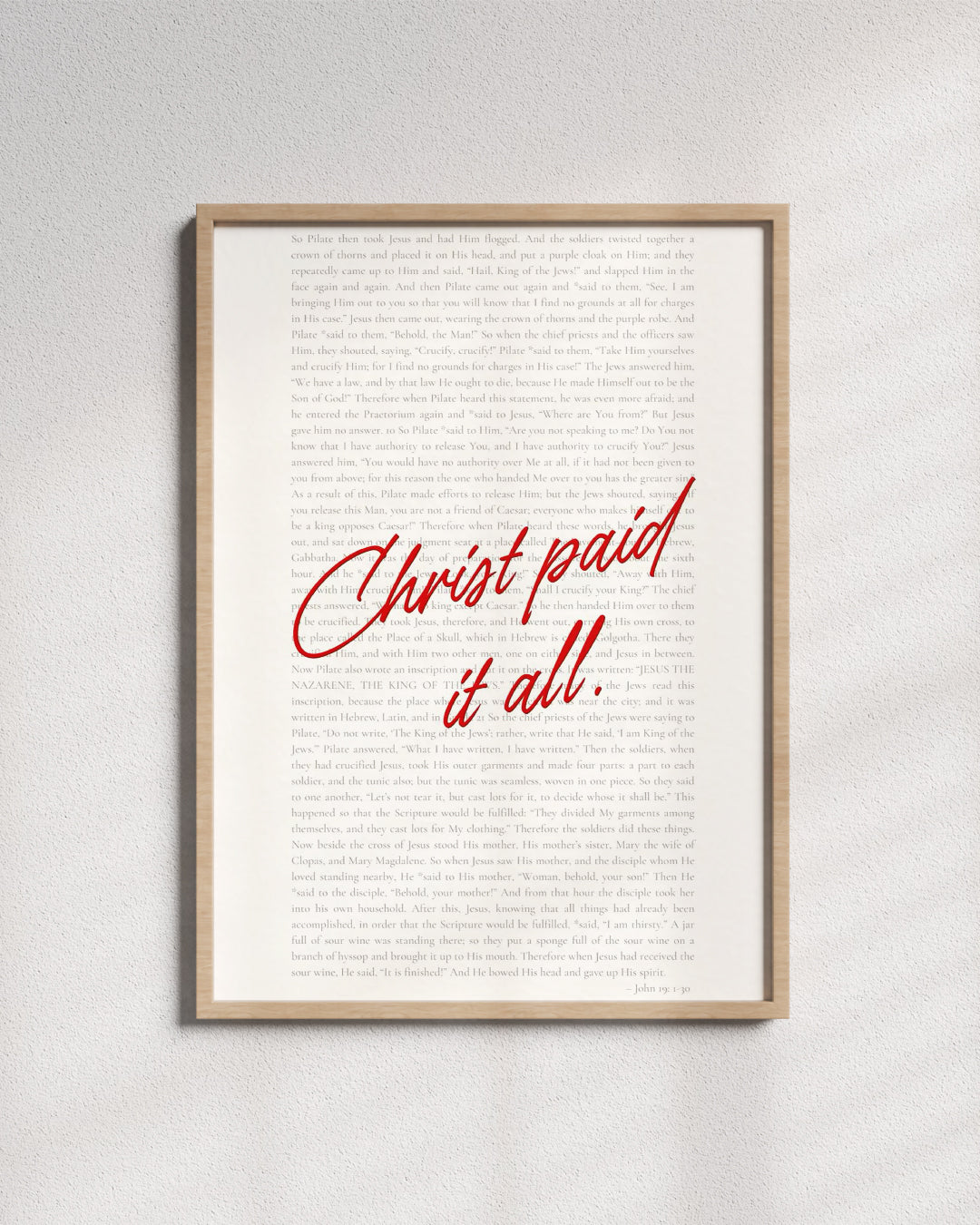 Christ Paid It All - Wall Art